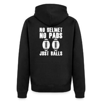 Rugby - Unisex Premium Organic Zip Hoodie - black - Back - Nico (187cm)