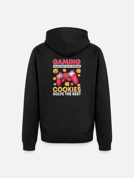 Gaming And Cookies - Unisex Premium Organic Zip Hoodie - black