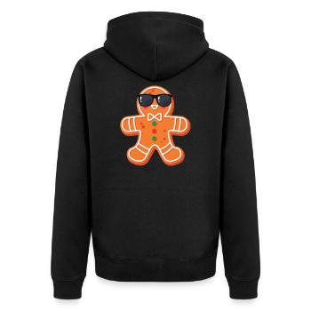 Gingerbread man - Unisex Premium Organic Zip Hoodie - black - Back - Nico (187cm)