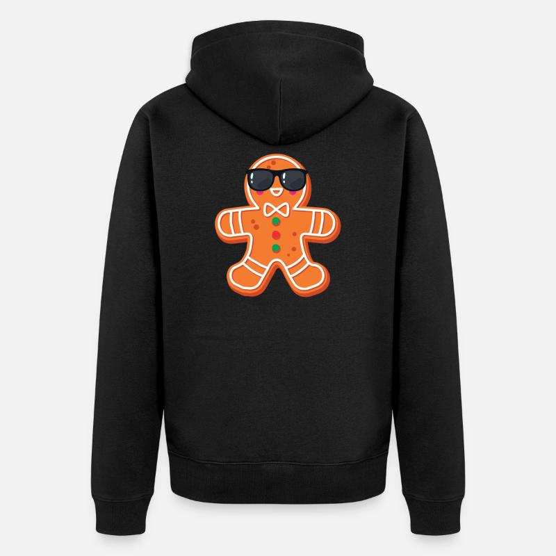 Lebkuchenmann - Unisex Premium Bio Zip Hoodie - Schwarz
