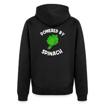 Spinach Gift - Unisex Premium Organic Zip Hoodie - black - Back - Nico (187cm)