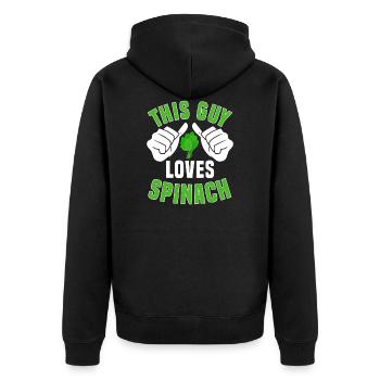Spinat Liebhaber - Unisex Premium Bio Zip Hoodie - Schwarz - Hinten - Nico (187cm)
