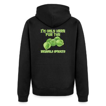 Funny Brussels sprouts gift - Unisex Premium Organic Zip Hoodie - black - Back - Nico (187cm)