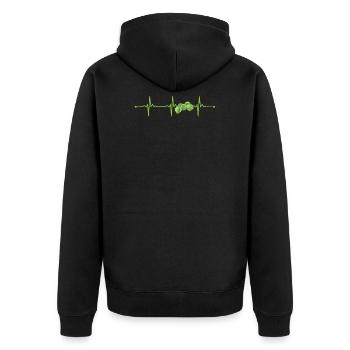 Brussels sprouts heartbeat gift - Unisex Premium Organic Zip Hoodie - black - Back - Nico (187cm)