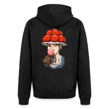 Bollenhut Black Forest chewing gum for one - Unisex Premium Organic Zip Hoodie - black - Back - Nico (187cm)