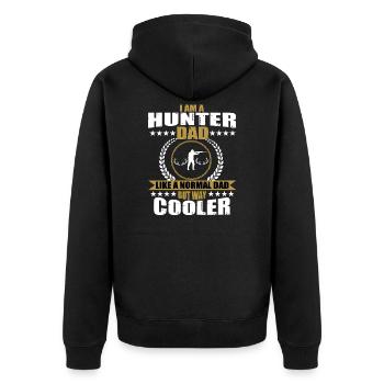 Chasseurs Papa Cadeau - Veste à capuche bio Premium Unisexe - noir - Dos - Nico (187cm)