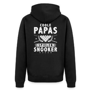 Coole Papas Spielen Snooker - Unisex Premium Bio Zip Hoodie - Schwarz - Hinten - Nico (187cm)