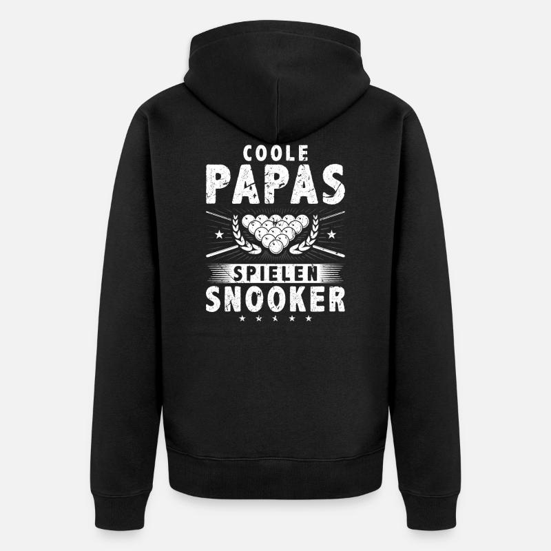 Coole Papas Spielen Snooker - Unisex Premium Bio Zip Hoodie - Schwarz