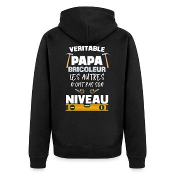 Le meilleur, le vrai bricoleur c'est papa - Veste à capuche bio Premium Unisexe - noir - Dos - Nico (187cm)