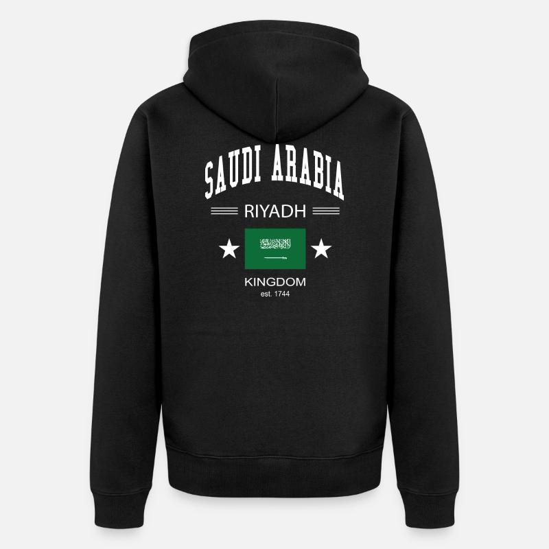 Saudi Arabien - Unisex Premium Bio Zip Hoodie - Schwarz