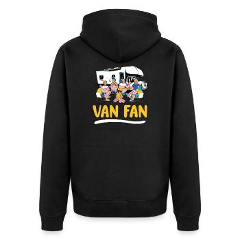 Wohnwagen Wohnmobil Caravan Camper - Unisex Premium Bio Zip Hoodie - Schwarz - Hinten - Nico (187cm)