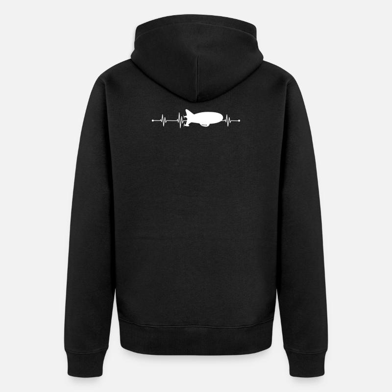 Zeppelin Herzschlag - Unisex Premium Bio Zip Hoodie - Schwarz