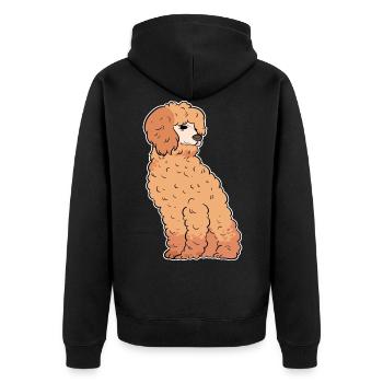 Poodle - Unisex Premium Organic Zip Hoodie - black - Back - Nico (187cm)