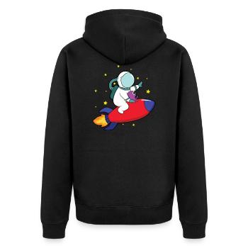 Astronaute à bord d’une fusée - Veste à capuche bio Premium Unisexe - noir - Dos - Nico (187cm)