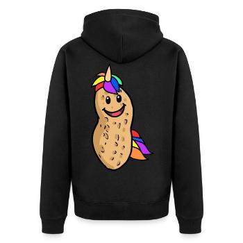 Peanut Licorne Créature Mythique Animal Noix Fantaisie - Veste à capuche bio Premium Unisexe - noir - Dos - Nico (187cm)