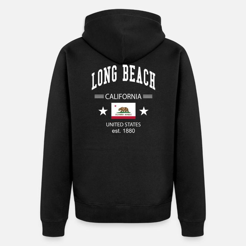 Plage de Long - Veste à capuche bio Premium Unisexe - noir