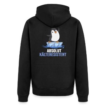 eisbader winterbader eischwimmer kältebad pinguin - Unisex Premium Bio Zip Hoodie - Schwarz - Hinten - Nico (187cm)