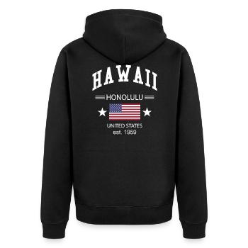 Hawaï - Veste à capuche bio Premium Unisexe - noir - Dos - Nico (187cm)
