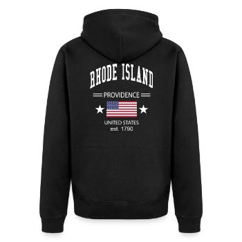 Rhode Island - Veste à capuche bio Premium Unisexe - noir - Dos - Nico (187cm)