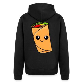 Burrito Comic - Unisex Premium Organic Zip Hoodie - black - Back - Nico (187cm)