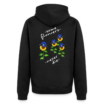ukraine solidarität free kiew stand with mariupol - Unisex Premium Bio Zip Hoodie - Schwarz - Hinten - Nico (187cm)