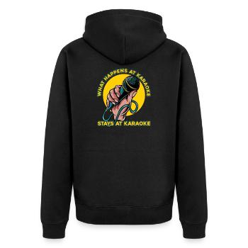 Karaoke Singing - Unisex Premium Organic Zip Hoodie - black - Back - Nico (187cm)
