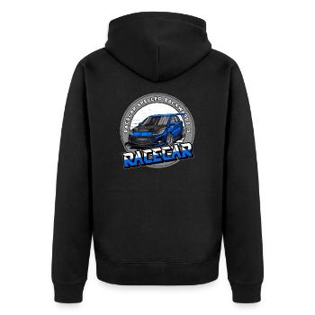 Rennwagen Rennauto - Unisex Premium Bio Zip Hoodie - Schwarz - Hinten - Nico (187cm)