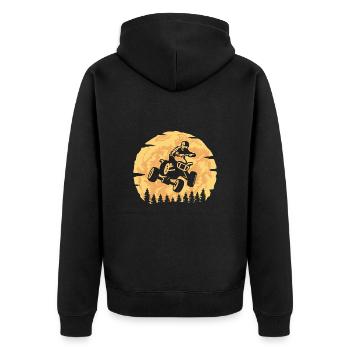 ATV Driver Quad Driver Design Quad - Unisex Premium Organic Zip Hoodie - black - Back - Nico (187cm)