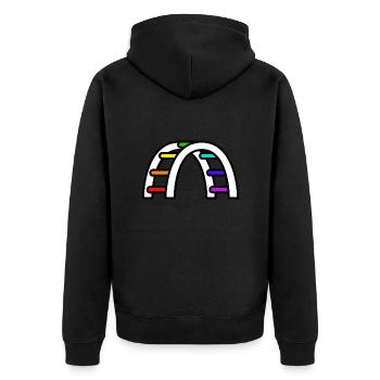 LGBTQ Pride Bridge - Unisex Premium Bio Zip Hoodie - Schwarz - Hinten - Nico (187cm)