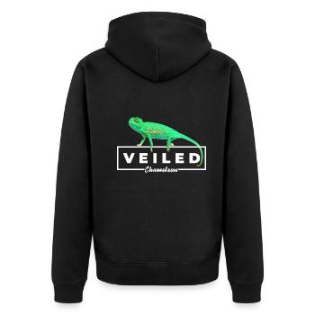 Baby Veiled Chameleon Reptile Owner - Unisex Premium Organic Zip Hoodie - black - Back - Nico (187cm)