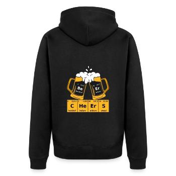 Tableau périodique de la bière - Veste à capuche bio Premium Unisexe - noir - Dos - Nico (187cm)