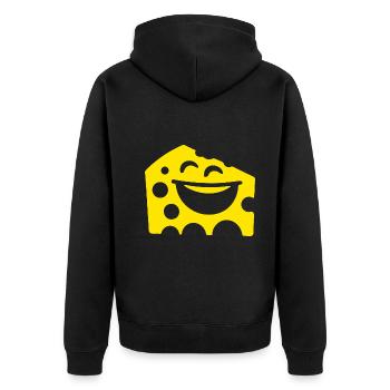 Laughing Cheese – Conception de fromage amusante - Veste à capuche bio Premium Unisexe - noir - Dos - Nico (187cm)