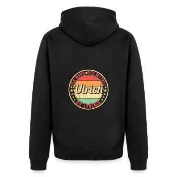 Ulrich Der Mann Der Mythos Die Legende - Unisex Premium Bio Zip Hoodie - Schwarz - Hinten - Nico (187cm)