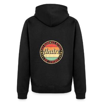 Andre Der Mann Der Mythos Die Legende - Unisex Premium Bio Zip Hoodie - Schwarz - Hinten - Nico (187cm)