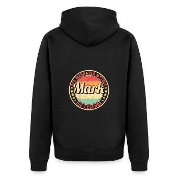 Mark Der Mann Der Mythos Die Legende - Unisex Premium Bio Zip Hoodie - Schwarz - Hinten - Nico (187cm)