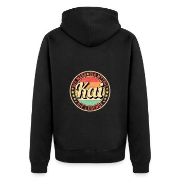Kai Der Mann Der Mythos Die Legende - Unisex Premium Bio Zip Hoodie - Schwarz - Hinten - Nico (187cm)