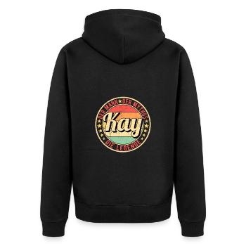Kay Der Mann Der Mythos Die Legende - Unisex Premium Bio Zip Hoodie - Schwarz - Hinten - Nico (187cm)