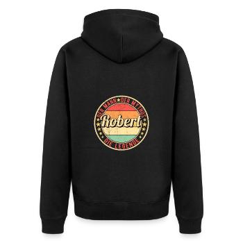 Robert Der Mann Der Mythos Die Legende - Unisex Premium Bio Zip Hoodie - Schwarz - Hinten - Nico (187cm)