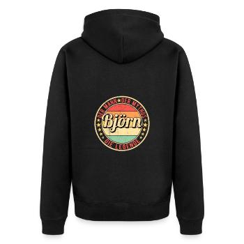 Björn Der Mann Der Mythos Die Legende - Unisex Premium Bio Zip Hoodie - Schwarz - Hinten - Nico (187cm)