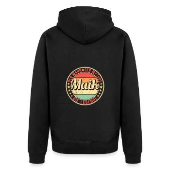 Maik Der Mann Der Mythos Die Legende - Unisex Premium Bio Zip Hoodie - Schwarz - Hinten - Nico (187cm)
