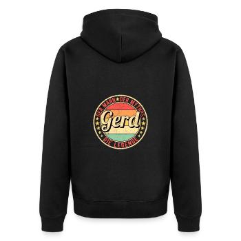 Gerd Der Mann Der Mythos Die Legende - Unisex Premium Bio Zip Hoodie - Schwarz - Hinten - Nico (187cm)