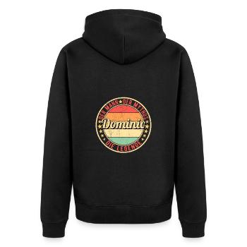 Dominic Der Mann Der Mythos Die Legende - Unisex Premium Bio Zip Hoodie - Schwarz - Hinten - Nico (187cm)