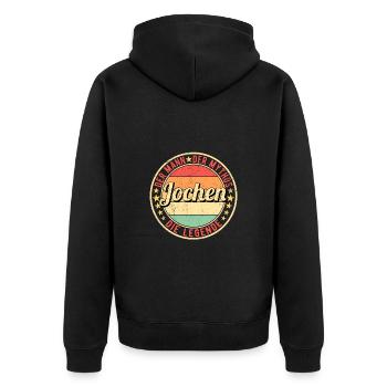 Jochen Der Mann Der Mythos Die Legende - Unisex Premium Bio Zip Hoodie - Schwarz - Hinten - Nico (187cm)