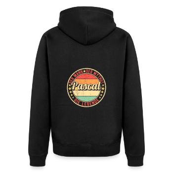 Pascal Der Mann Der Mythos Die Legende - Unisex Premium Bio Zip Hoodie - Schwarz - Hinten - Nico (187cm)