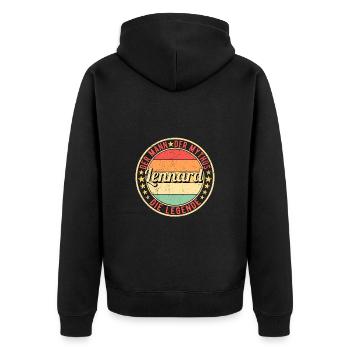 Lennard Der Mann Der Mythos Die Legende - Unisex Premium Bio Zip Hoodie - Schwarz - Hinten - Nico (187cm)