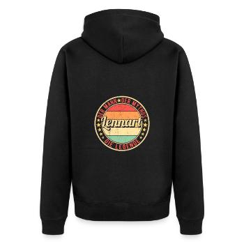 Lennart Der Mann Der Mythos Die Legende - Unisex Premium Bio Zip Hoodie - Schwarz - Hinten - Nico (187cm)