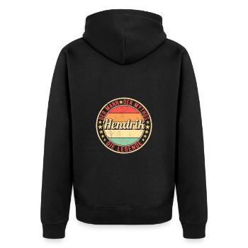 Hendrik Der Mann Der Mythos Die Legende - Unisex Premium Bio Zip Hoodie - Schwarz - Hinten - Nico (187cm)