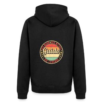 Guido Der Mann Der Mythos Die Legende - Unisex Premium Bio Zip Hoodie - Schwarz - Hinten - Nico (187cm)