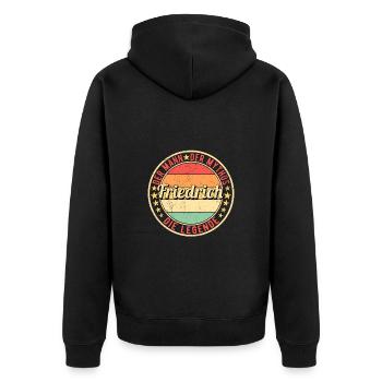 Friedrich Der Mann Der Mythos Die Legende - Unisex Premium Bio Zip Hoodie - Schwarz - Hinten - Nico (187cm)