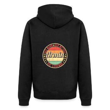 Armin Der Mann Der Mythos Die Legende - Unisex Premium Bio Zip Hoodie - Schwarz - Hinten - Nico (187cm)